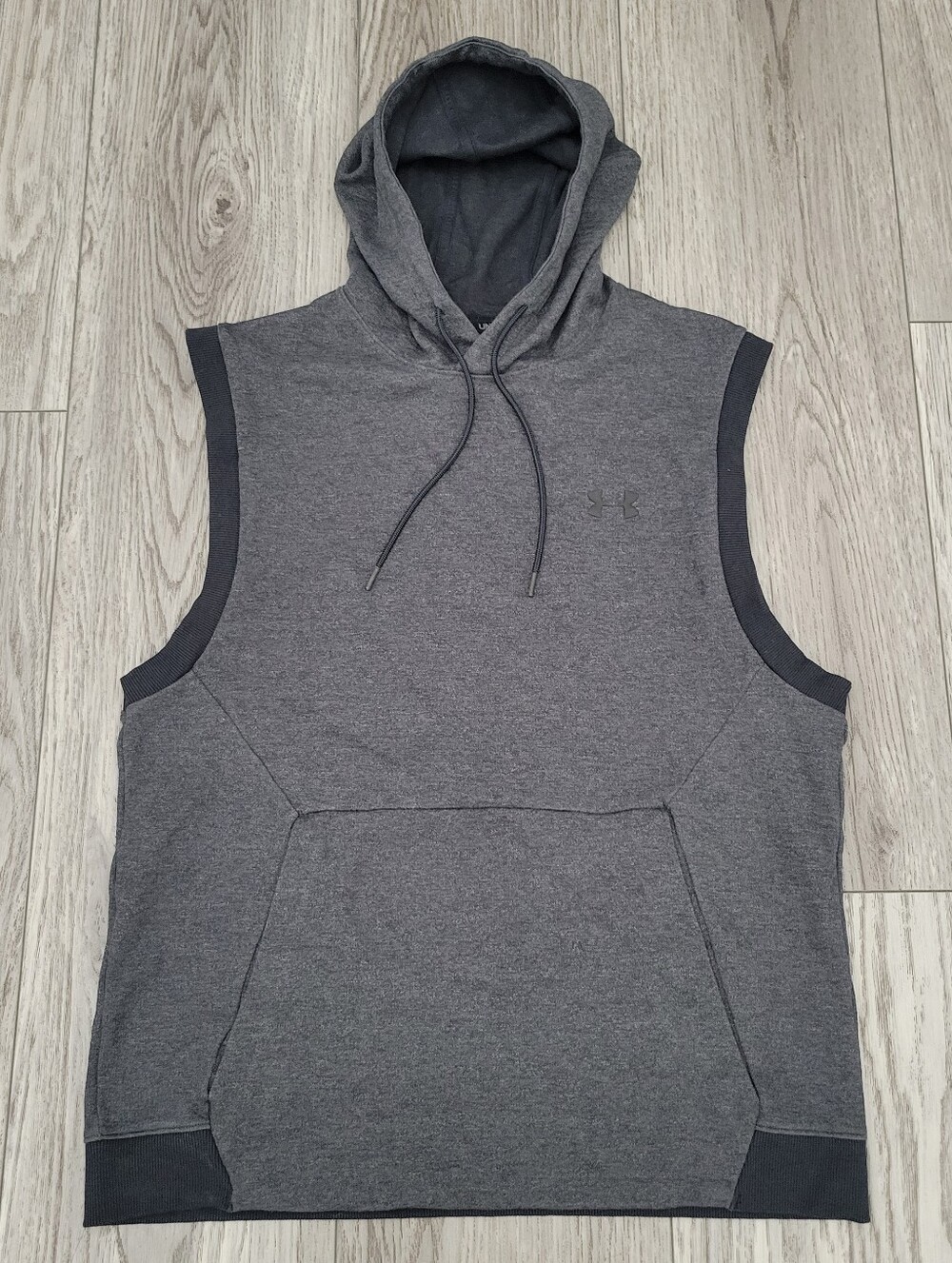 Under Armour Men's Sleeveless Hooded Tank Top Charcoal Black